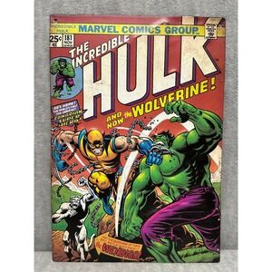 Marvel Comics Hulk 181 Metal Tin Sign Wolverine Excellent 9x13 Open Road Brands